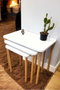 Hanah Home Peka0015-S - Set de 3 Mesas Anidadas Blanco